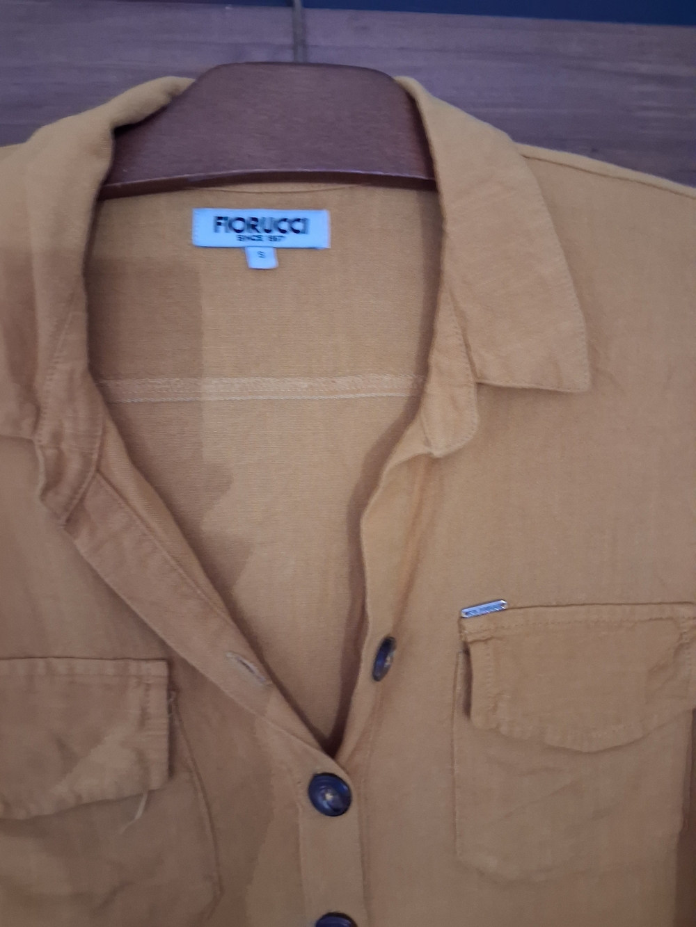 Fiorucci Mustard Blouse, Button-Front Shirt Tunic, S - Picture 5 of 12